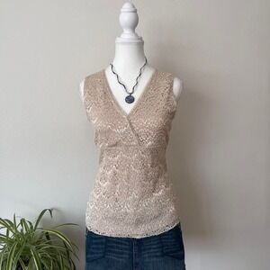 Vintage Nicola Lace Milkmaid Blouse Womens Sz M/L fairycore romantic
